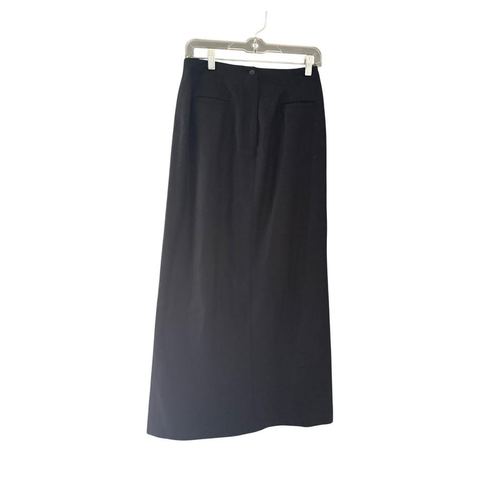 J. Jill Vintage Black Wool Blend Maxi Skirt Size 10T Tall Office Made in USA‎